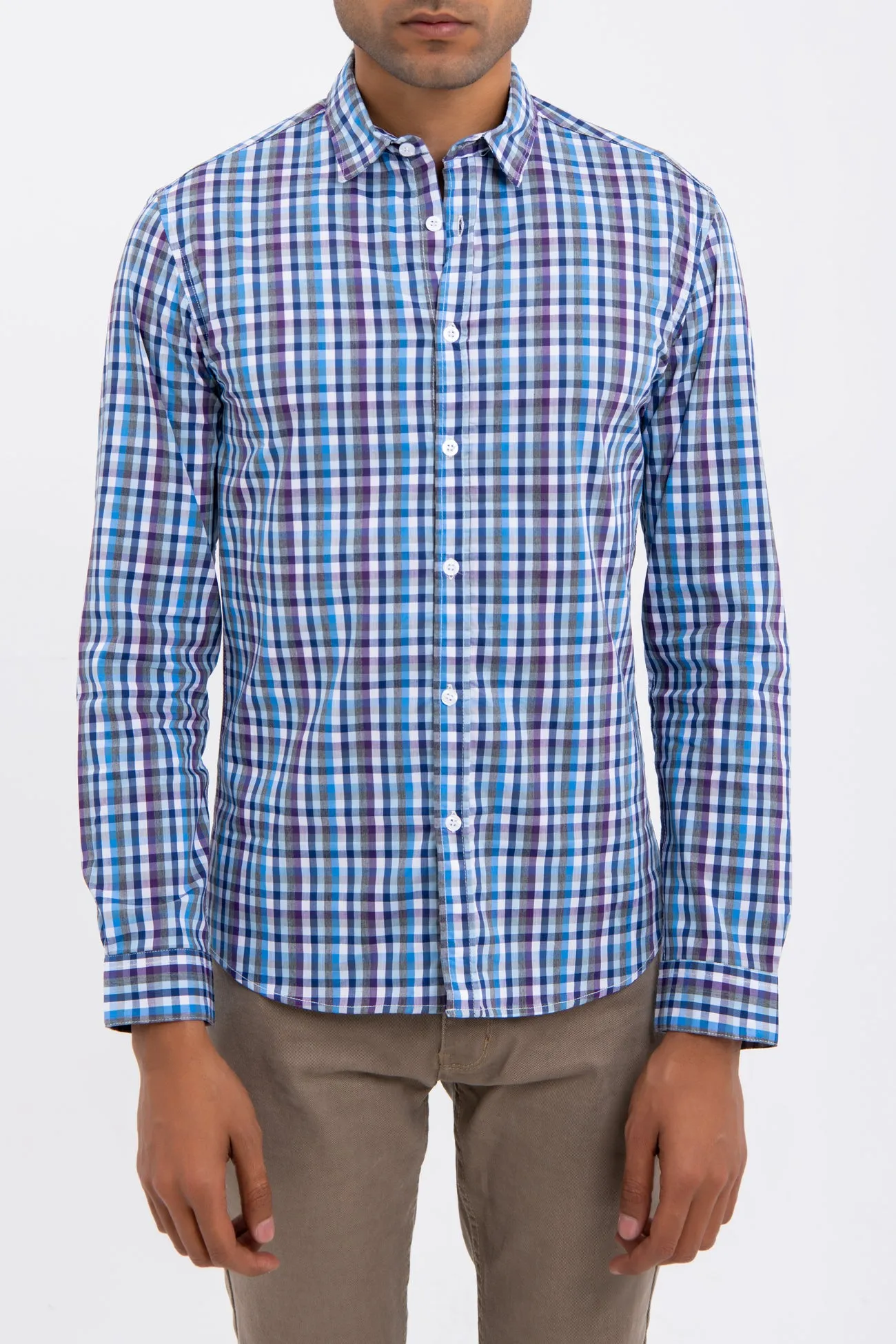 SLIM FIT CHECKERED SHIRT