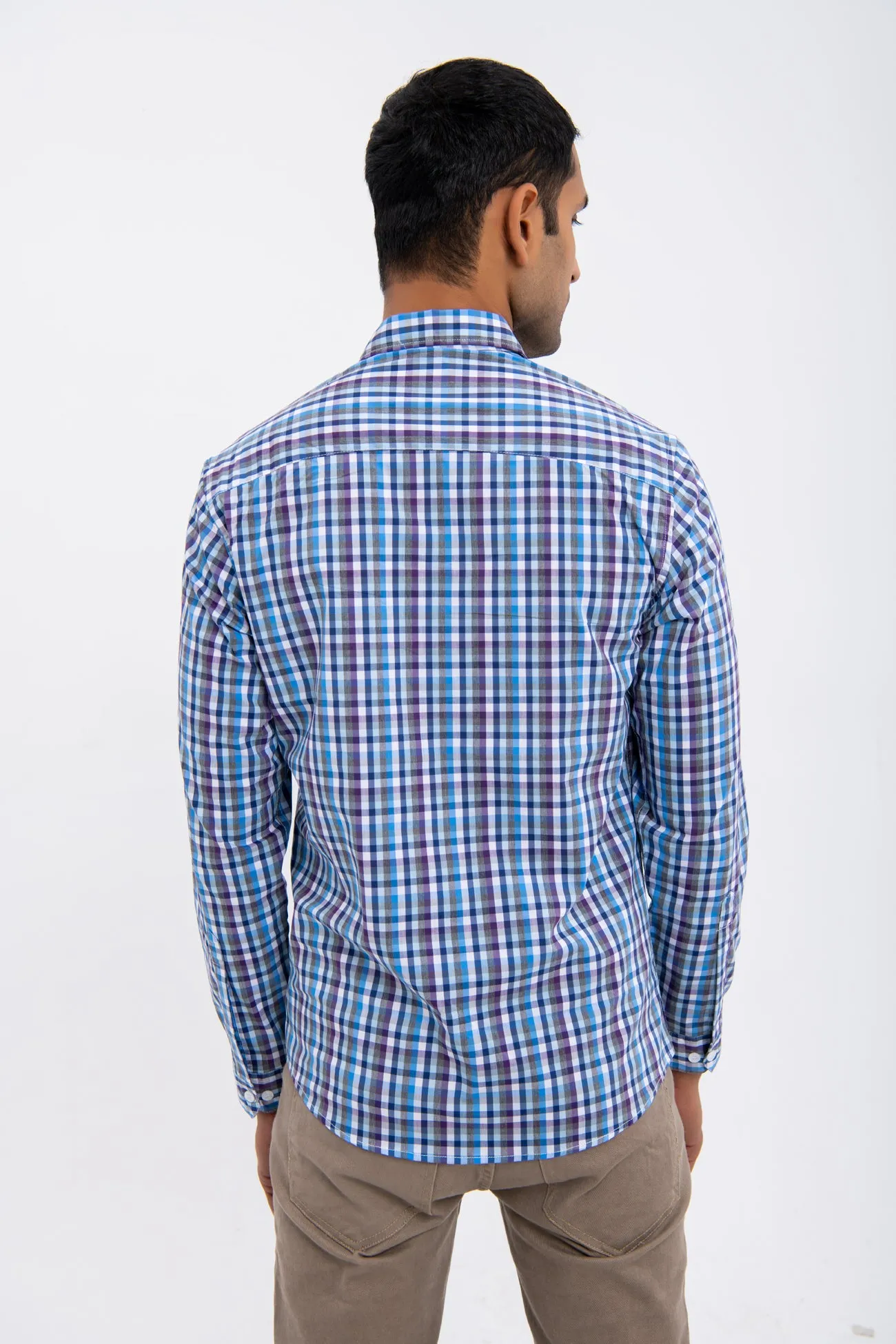 SLIM FIT CHECKERED SHIRT