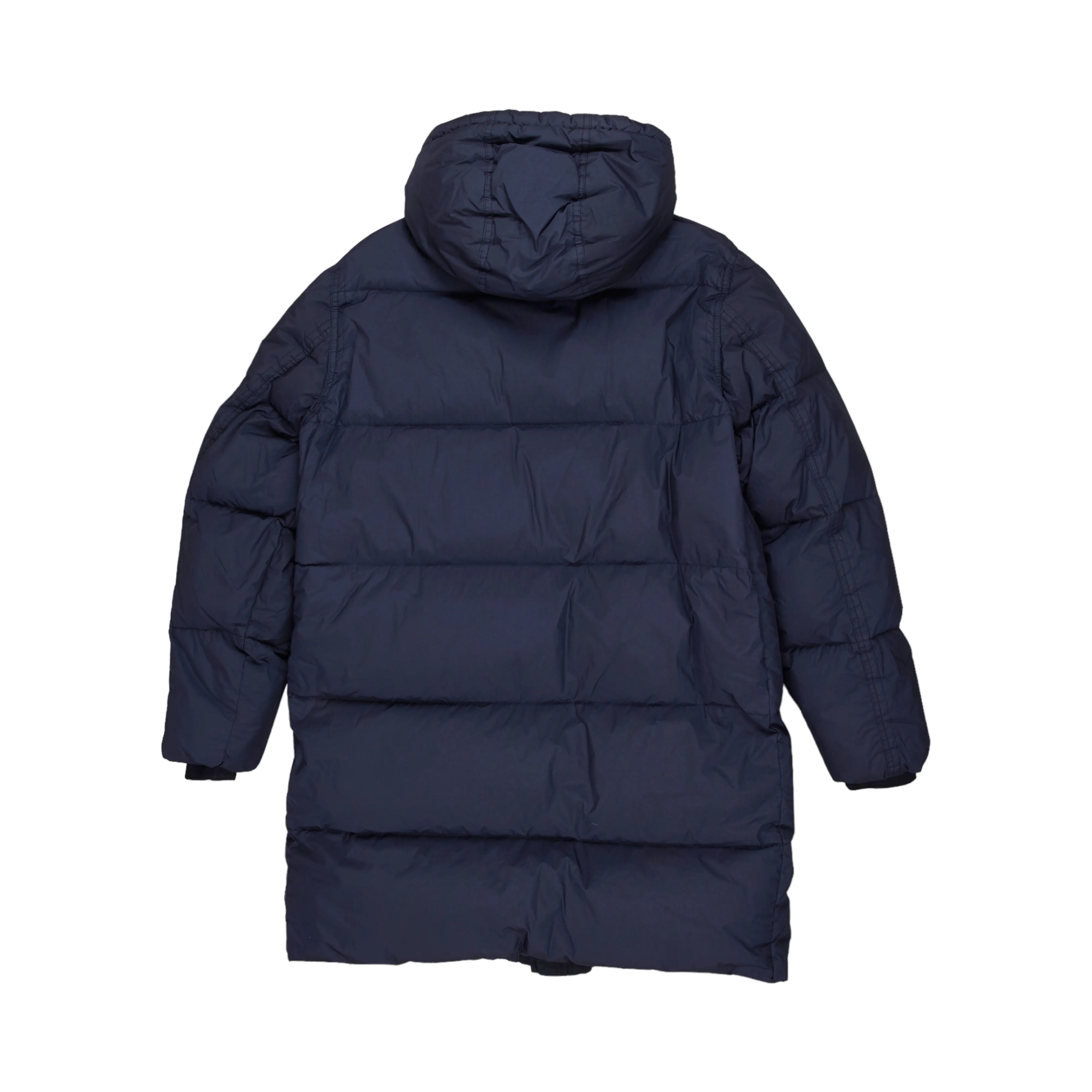 Stone Island Garment Dyed Crinkle Reps Ny Down Lang Jakke I Navy