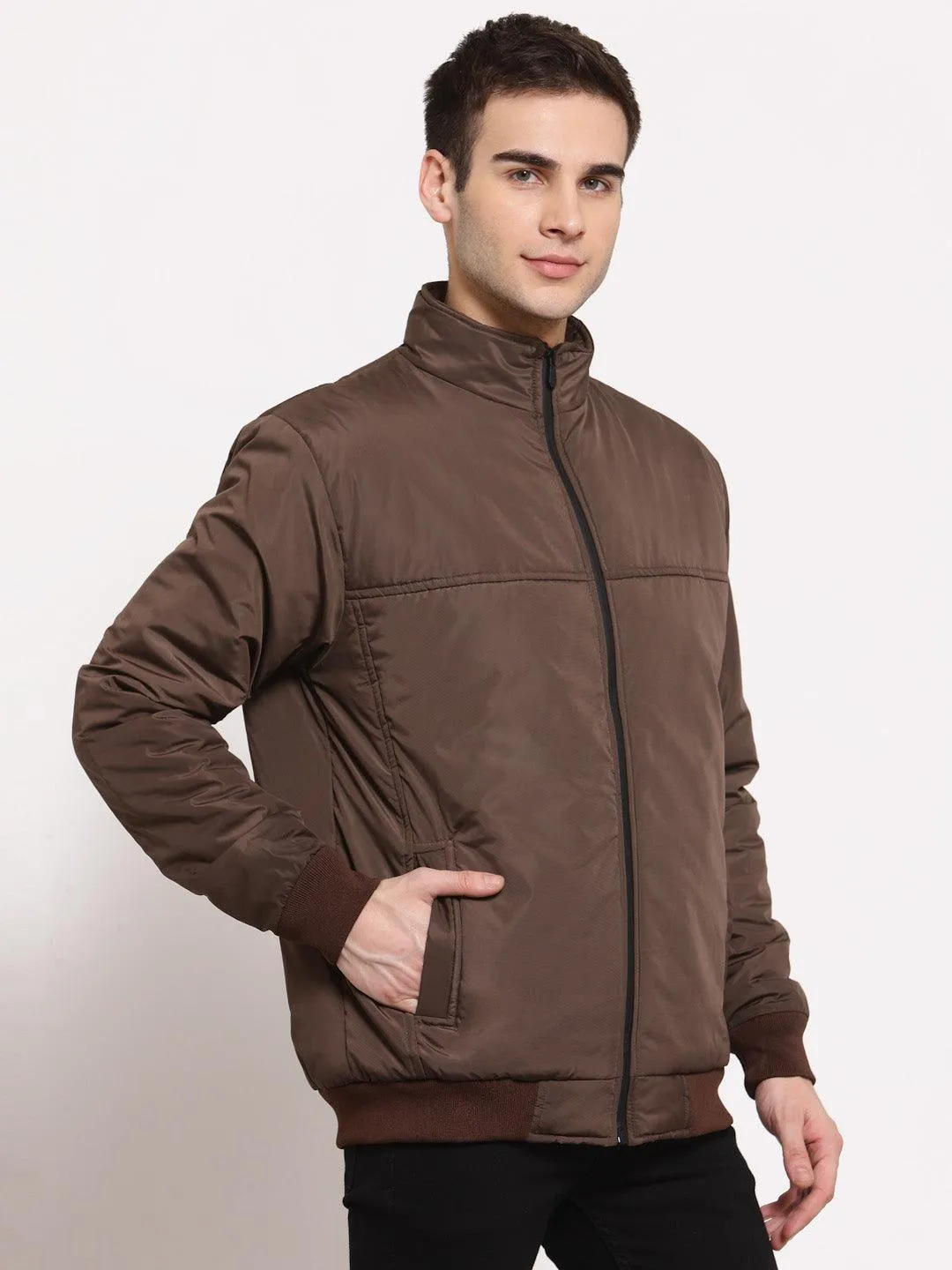 Style Quotient Men Brown Lightweight Padded Jacket