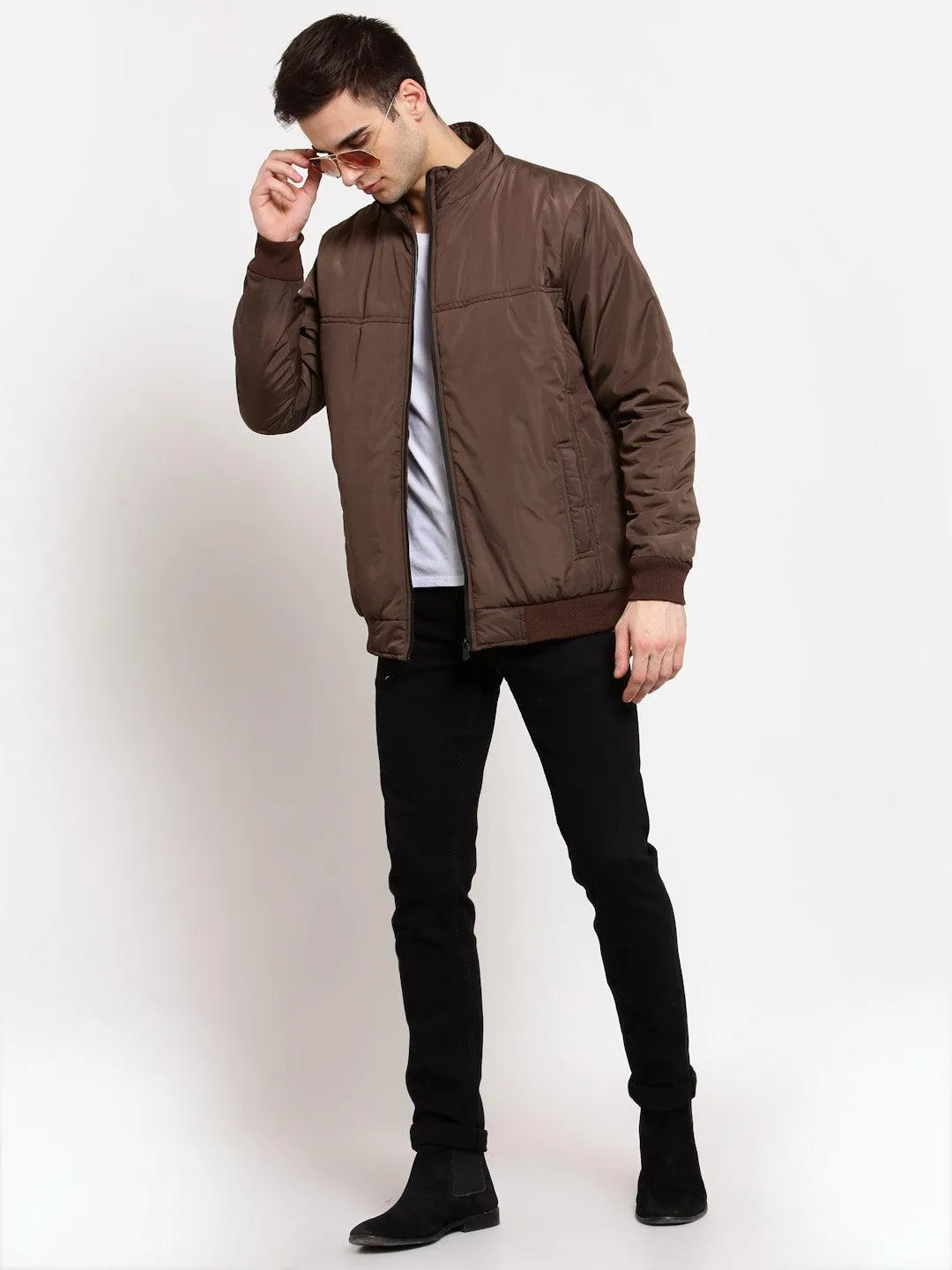 Style Quotient Men Brown Lightweight Padded Jacket