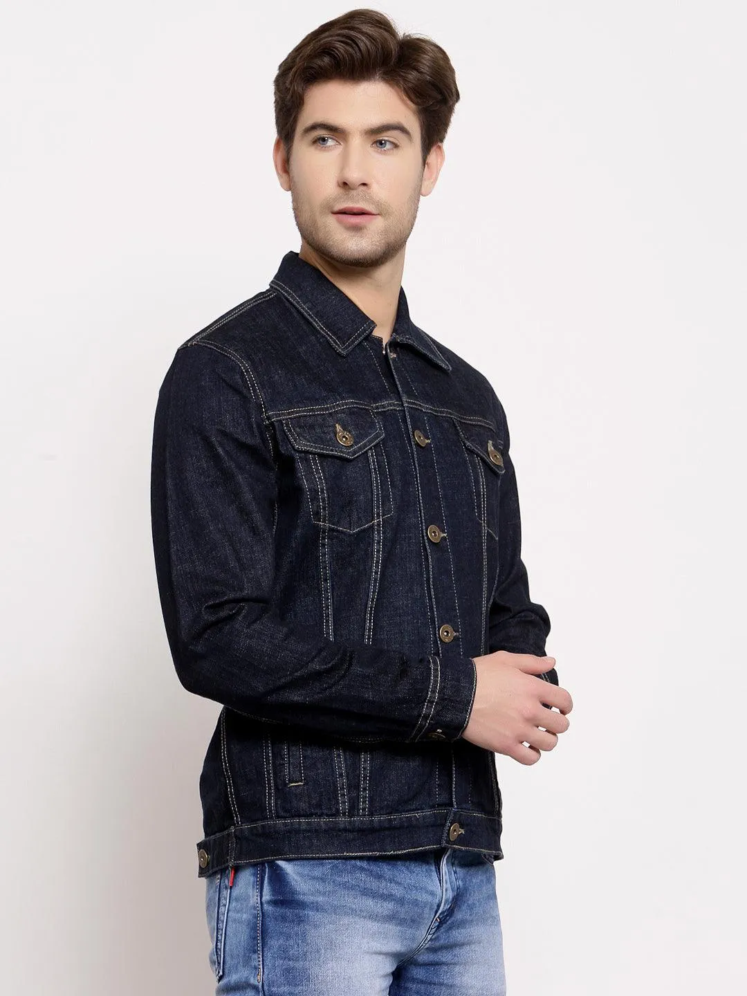 Style Quotient Mens Solid Denim Jackets