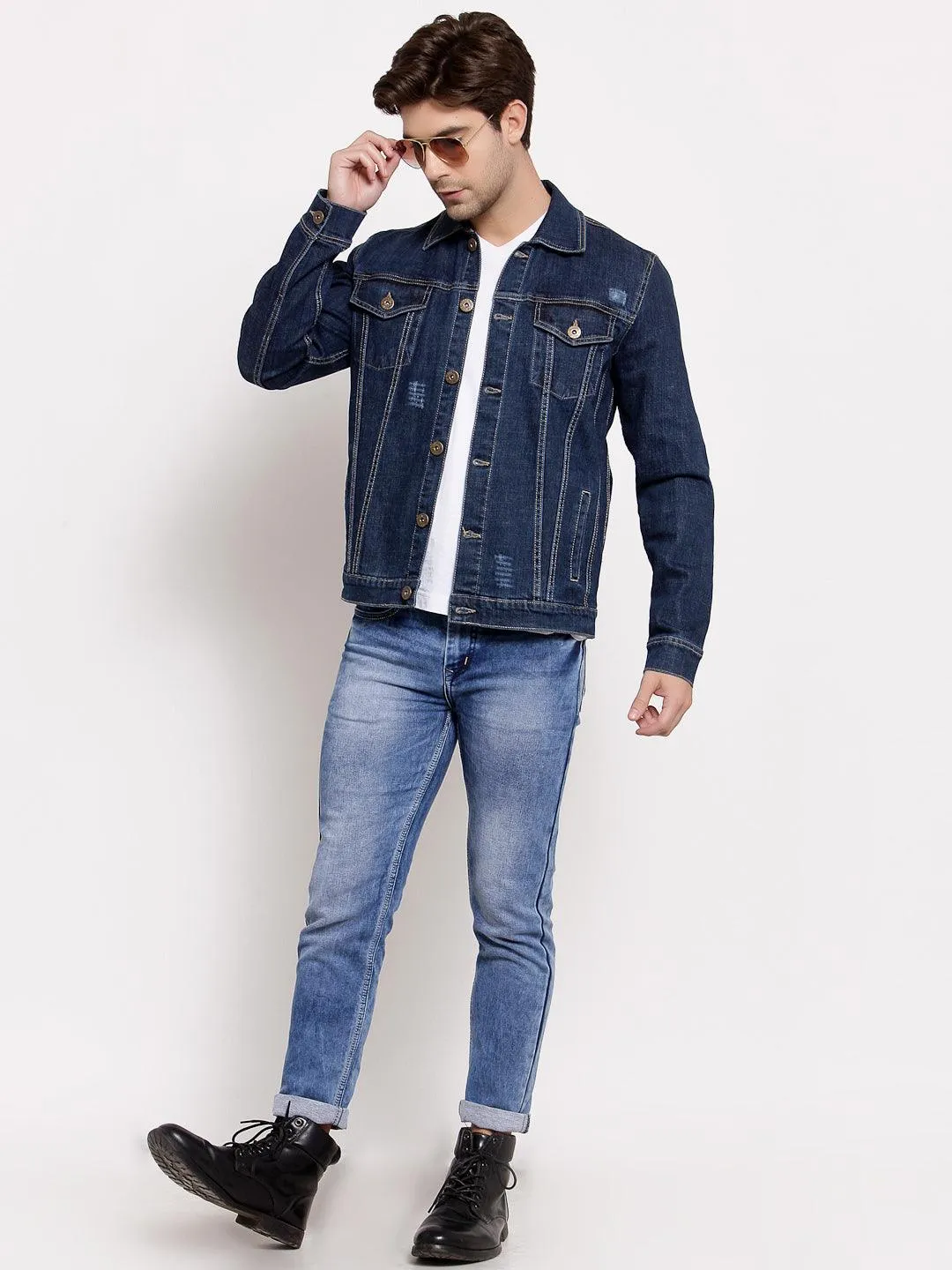 Style Quotient Mens Solid Denim Jackets