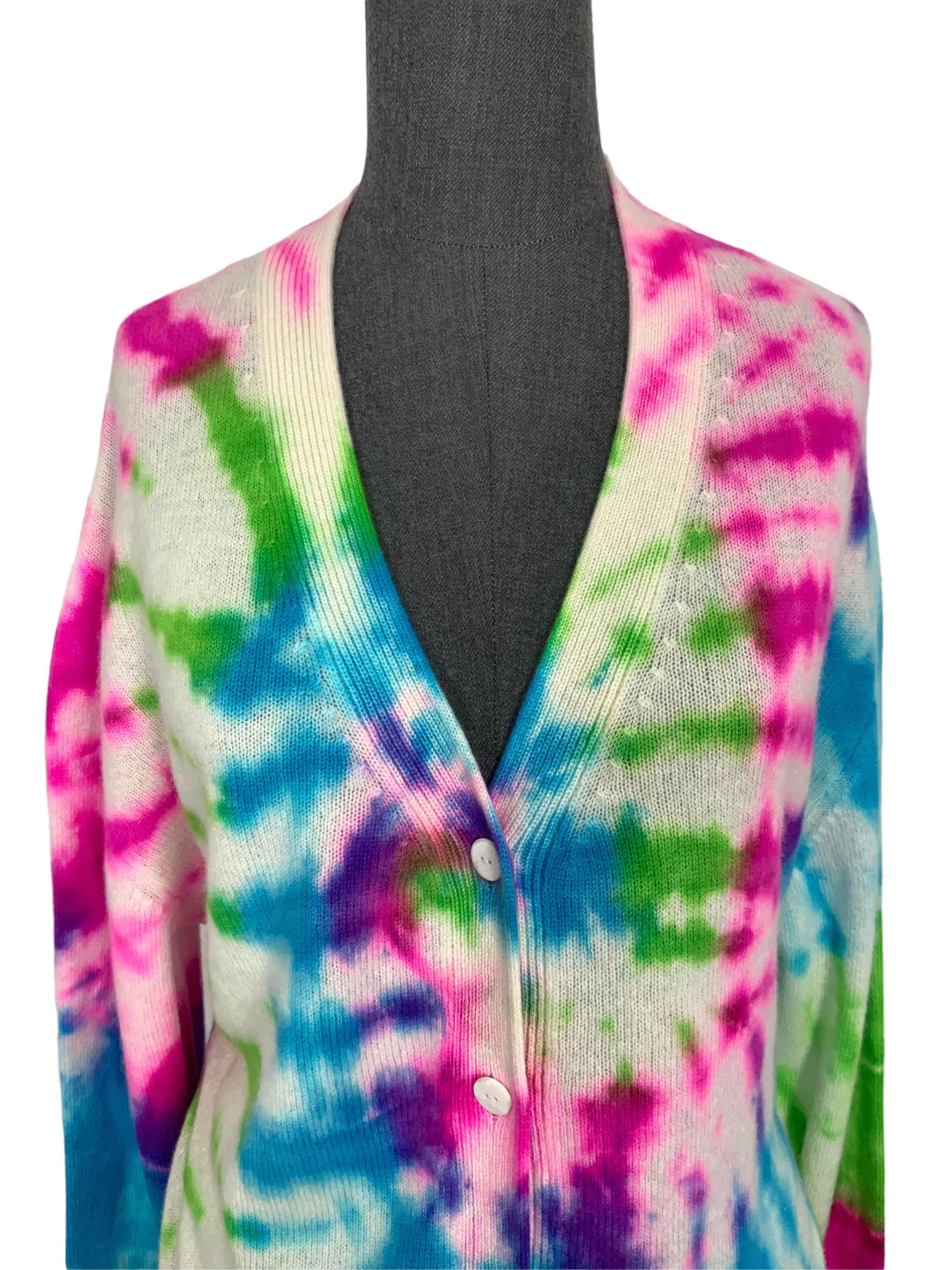 The Elder Statesman Tie Dye Cashmere Cardigan Size S