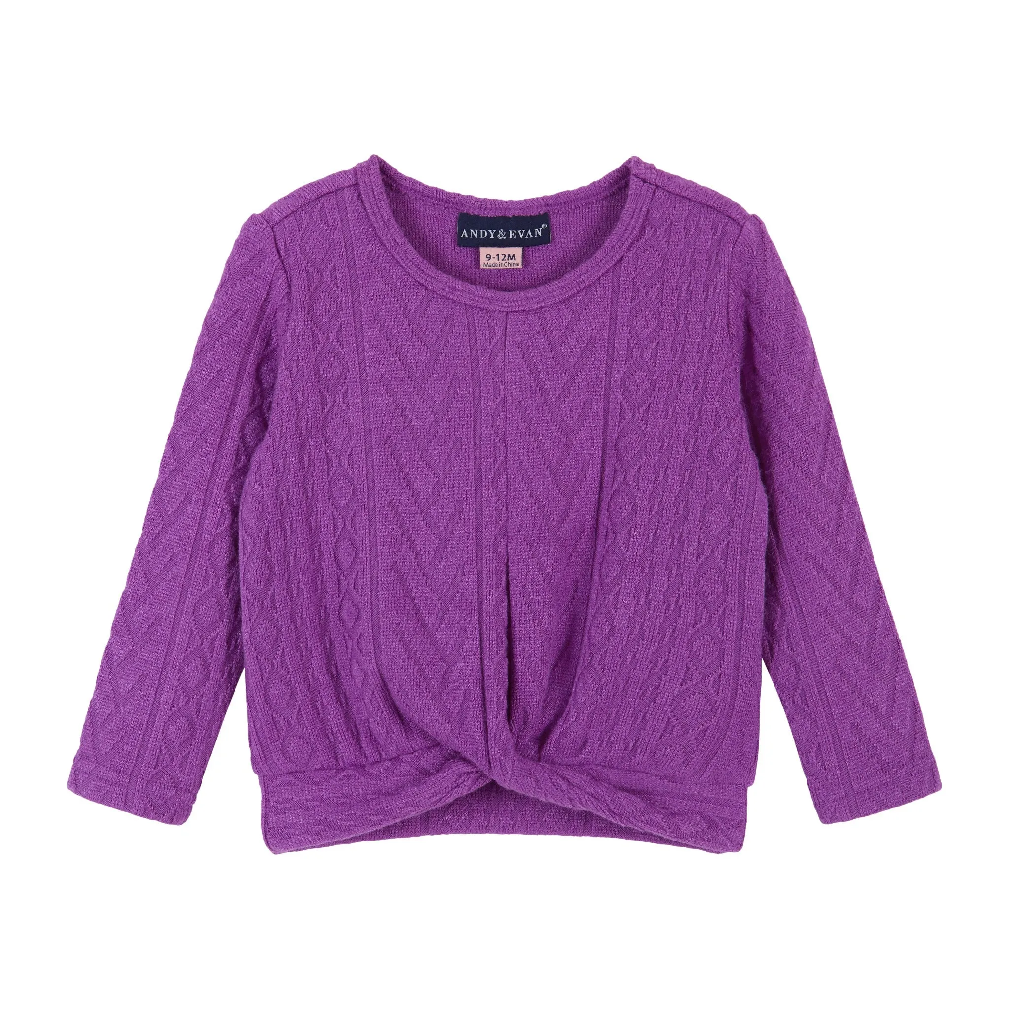 Tie Front Sweater And Leg Set  | Purple