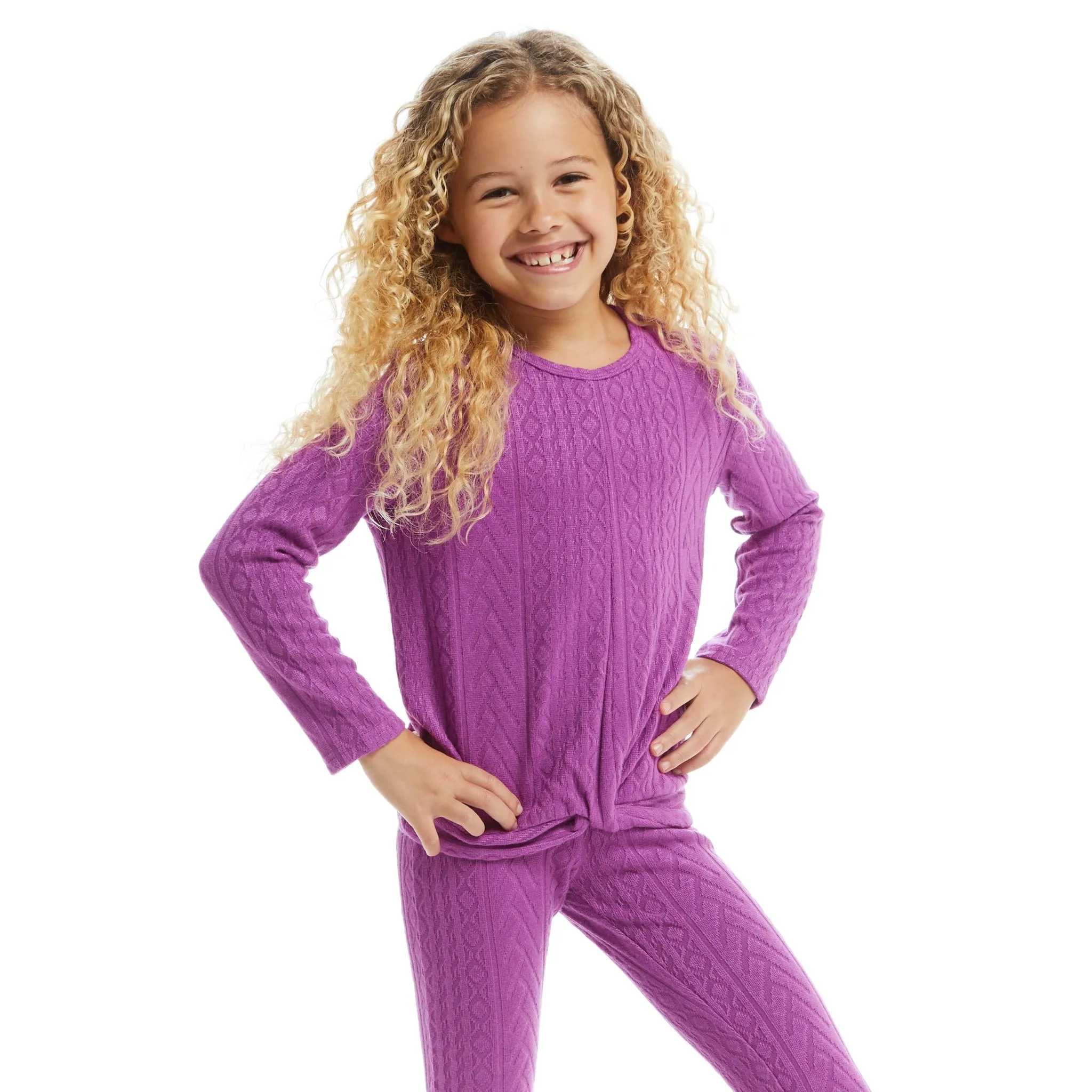 Tie Front Sweater And Leg Set  | Purple