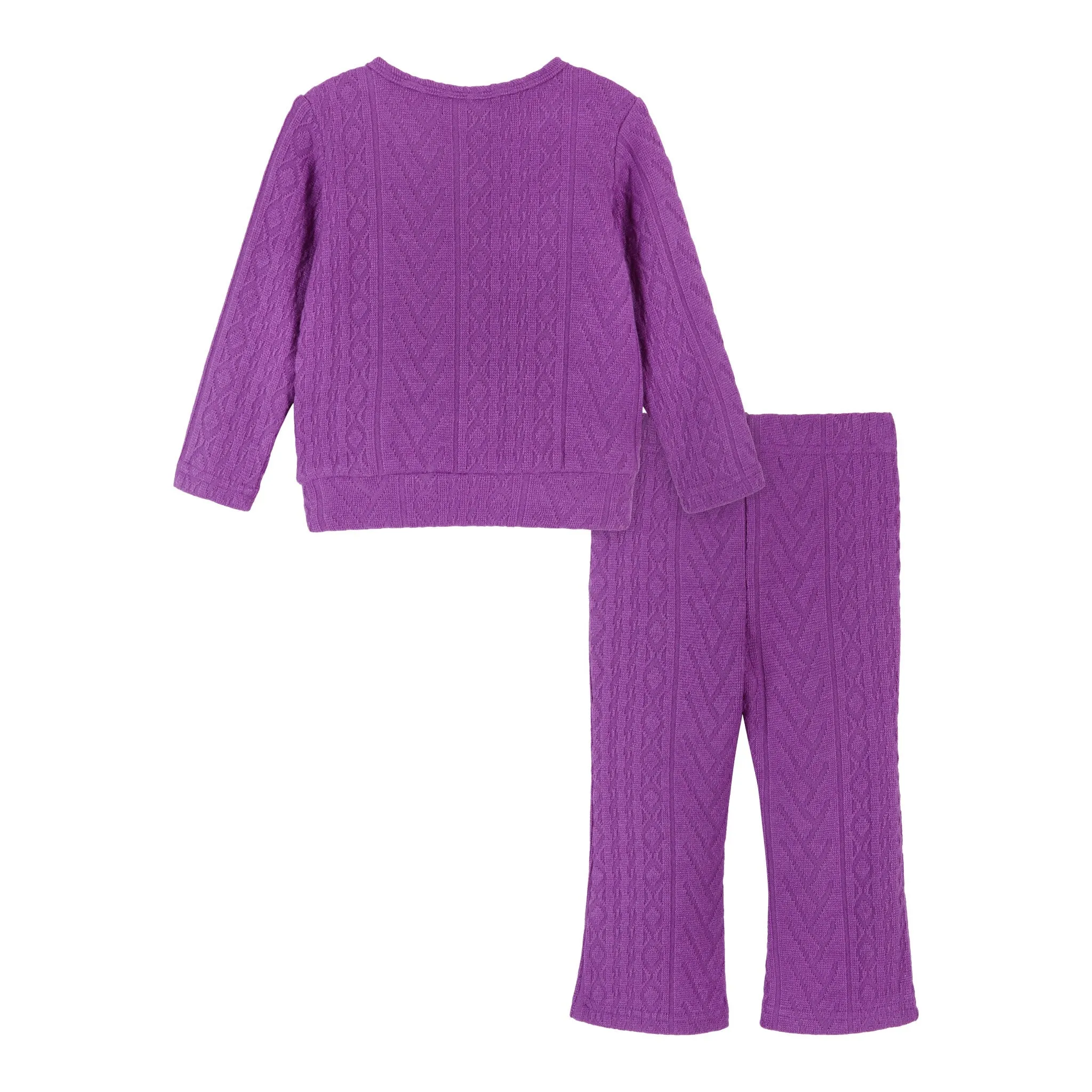 Tie Front Sweater And Leg Set  | Purple