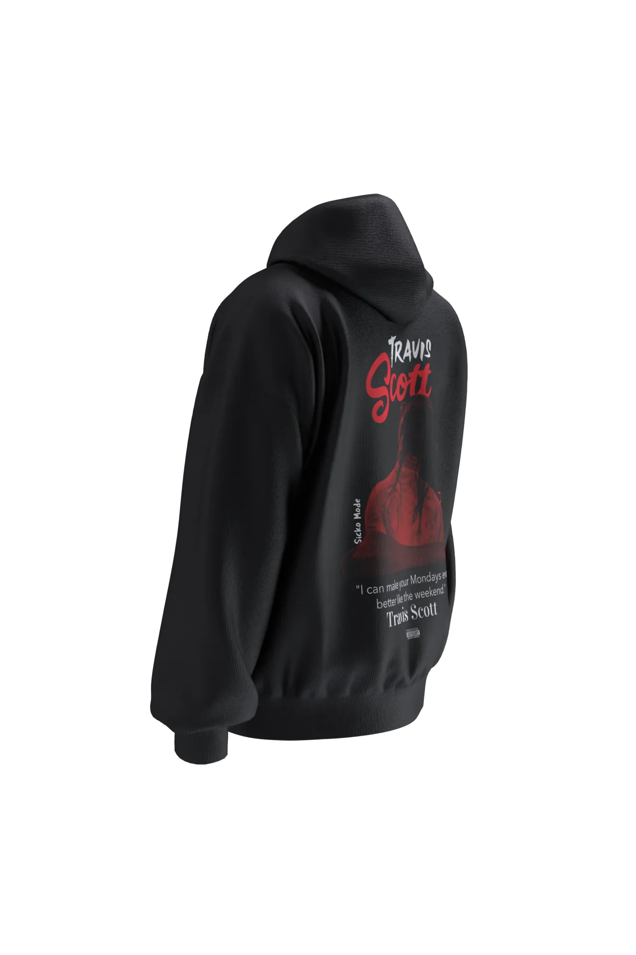 Travis Scott Oversized Hoodie 3 - Black