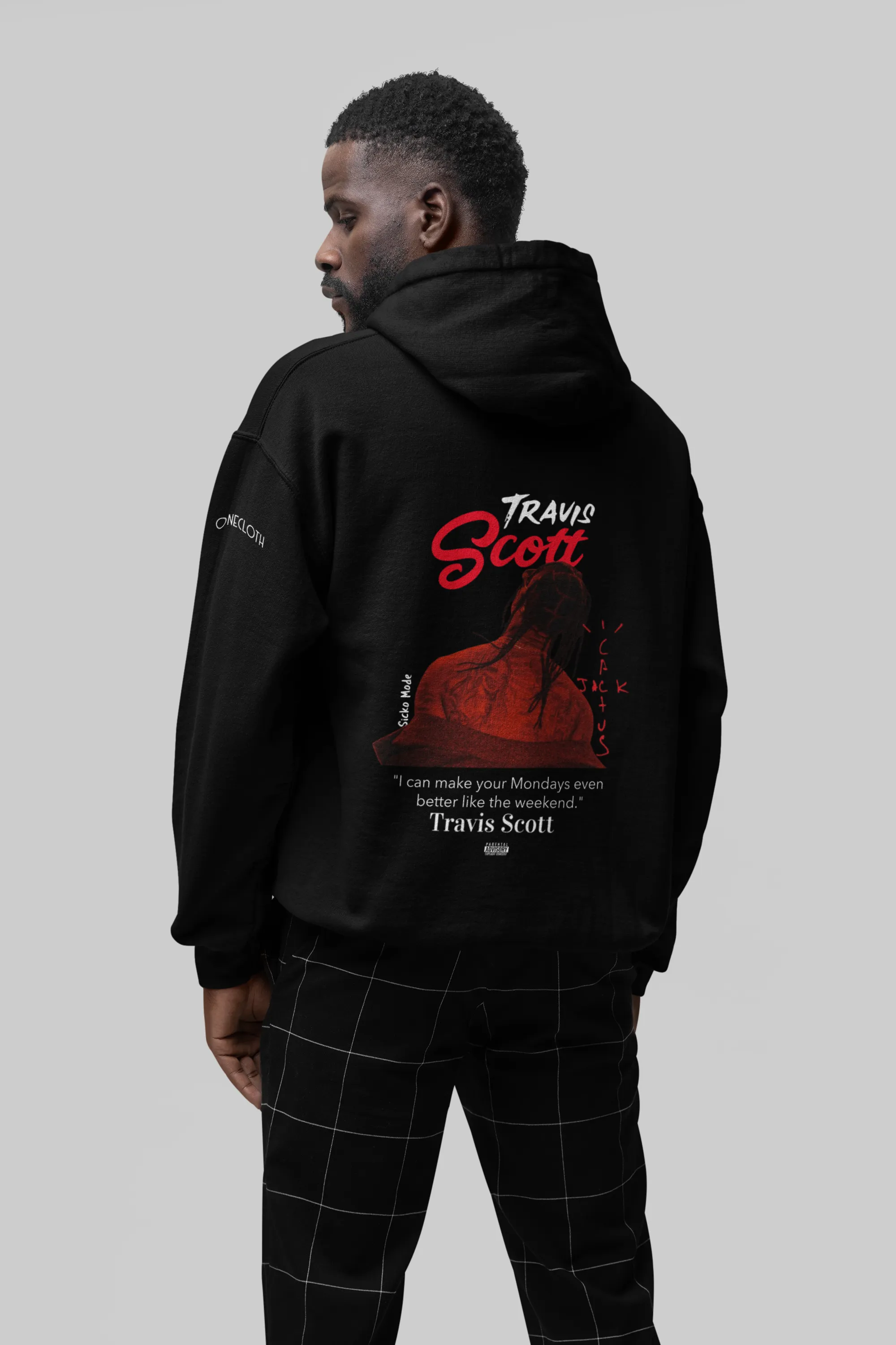 Travis Scott Oversized Hoodie 3 - Black