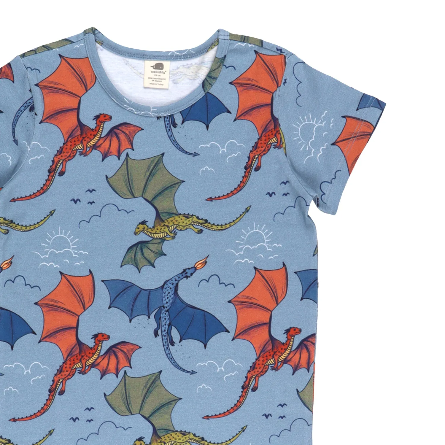 Walkiddy Colourful Dragons All Over Print T-Shirt