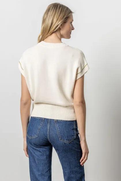 Wedge Pullover Sweater in cream by Lilla P