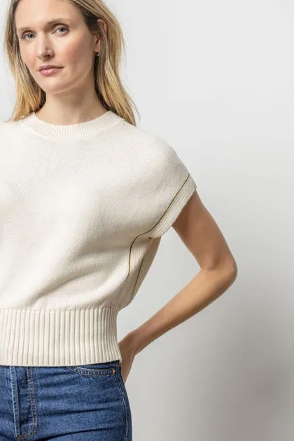 Wedge Pullover Sweater in cream by Lilla P