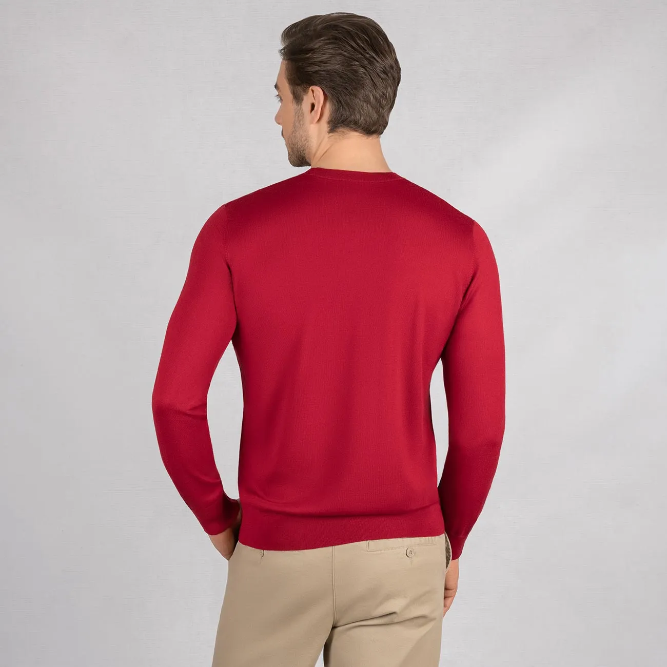 Wool Pullover Light Round Neck Men